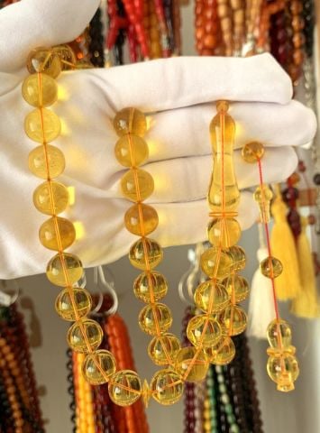 DAMLA KEHRİBAR ŞEFFAF KÜRE MODEL TESBİH