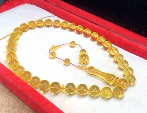 DAMLA KEHRİBAR ŞEFFAF KÜRE MODEL TESBİH