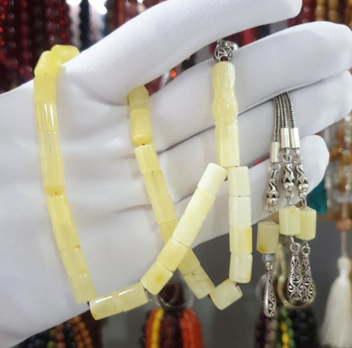 DAMLA SARI KESME MODEL KEHRİBAR TESBİH