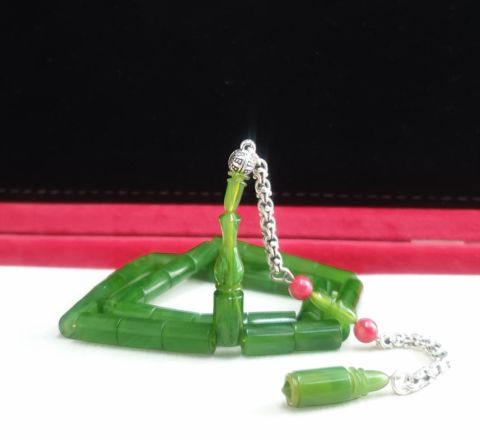 ESKİ OBJEDEN KATALİN YEŞİL KESME TESBİH