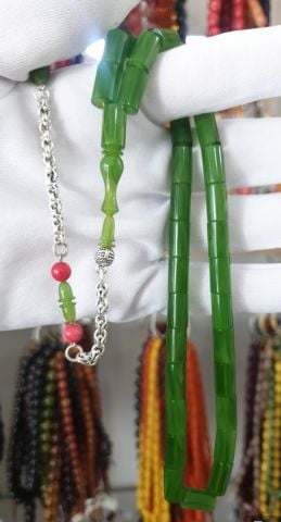 ESKİ OBJEDEN KATALİN YEŞİL KESME TESBİH