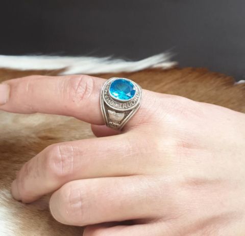 TOPAZ TAŞLI ESKİTME GÜMÜŞ YÜZÜK