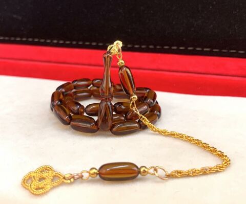 YEŞİL KAPSÜL MODEL ATEŞ KEHRİBAR TESBİH