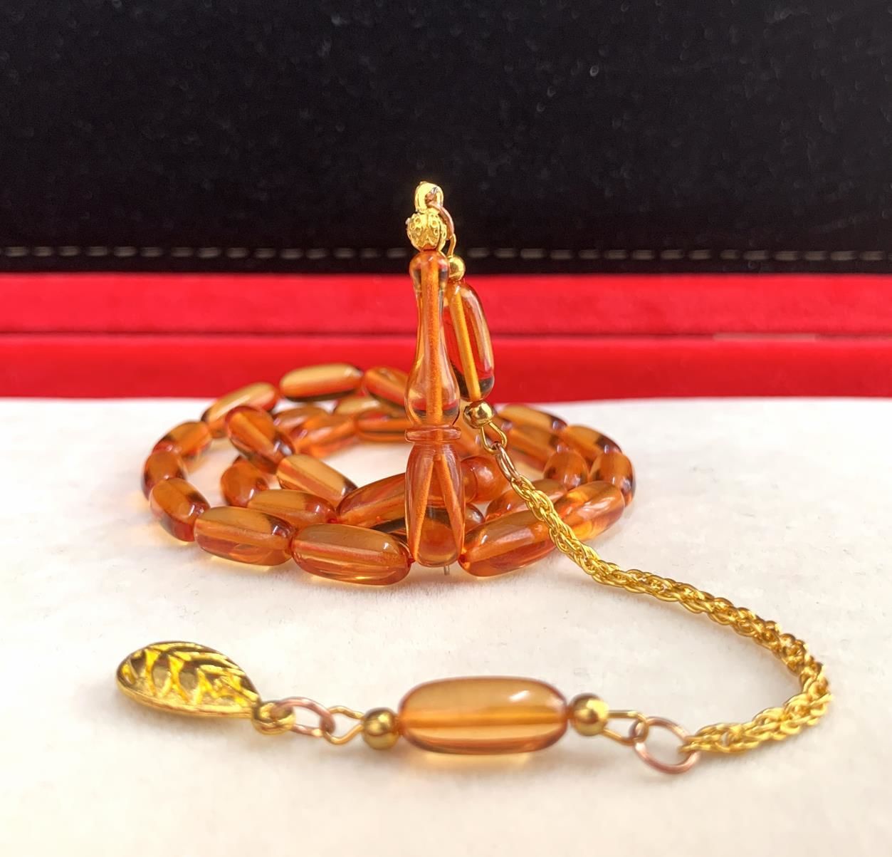 BAL RENGİ  KAPSÜL MODEL ATEŞ KEHRİBAR TESBİH