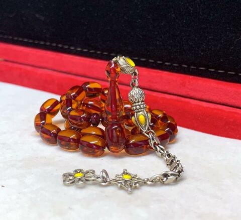 BAL RENGİ ATEŞ KEHRİBAR TESBİH