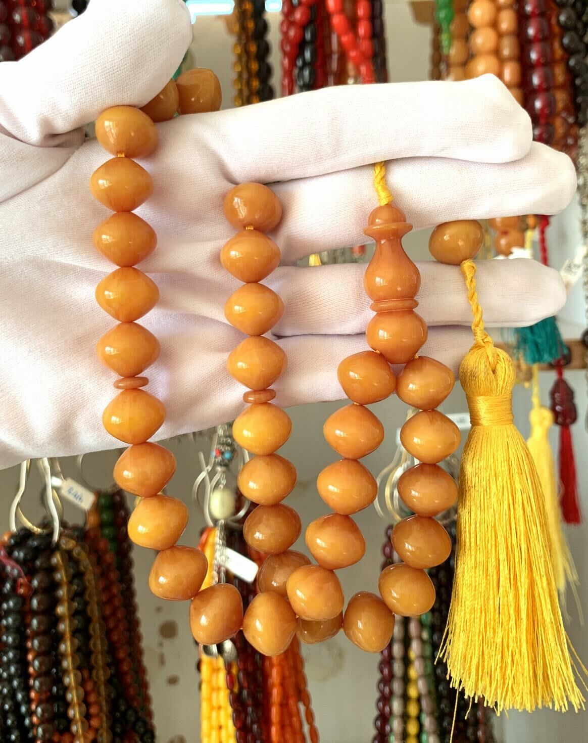 İRİ BOY HARDAL RENKLİ YENİ KATALİN TESBİH