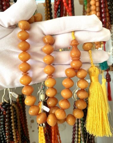 İRİ BOY HARDAL RENKLİ YENİ KATALİN TESBİH