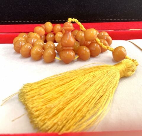 İRİ BOY HARDAL RENKLİ YENİ KATALİN TESBİH