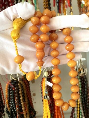 İRİ BOY HARDAL RENKLİ YENİ KATALİN TESBİH