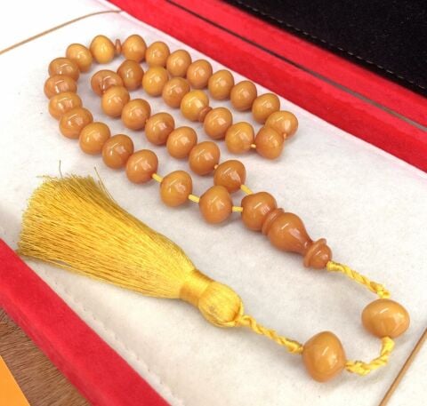 İRİ BOY HARDAL RENKLİ YENİ KATALİN TESBİH