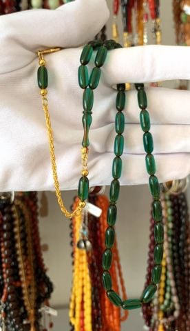 YEŞİL KAPSÜL MODEL ATEŞ KEHRİBAR TESBİH