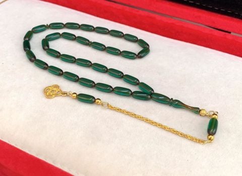 YEŞİL KAPSÜL MODEL ATEŞ KEHRİBAR TESBİH