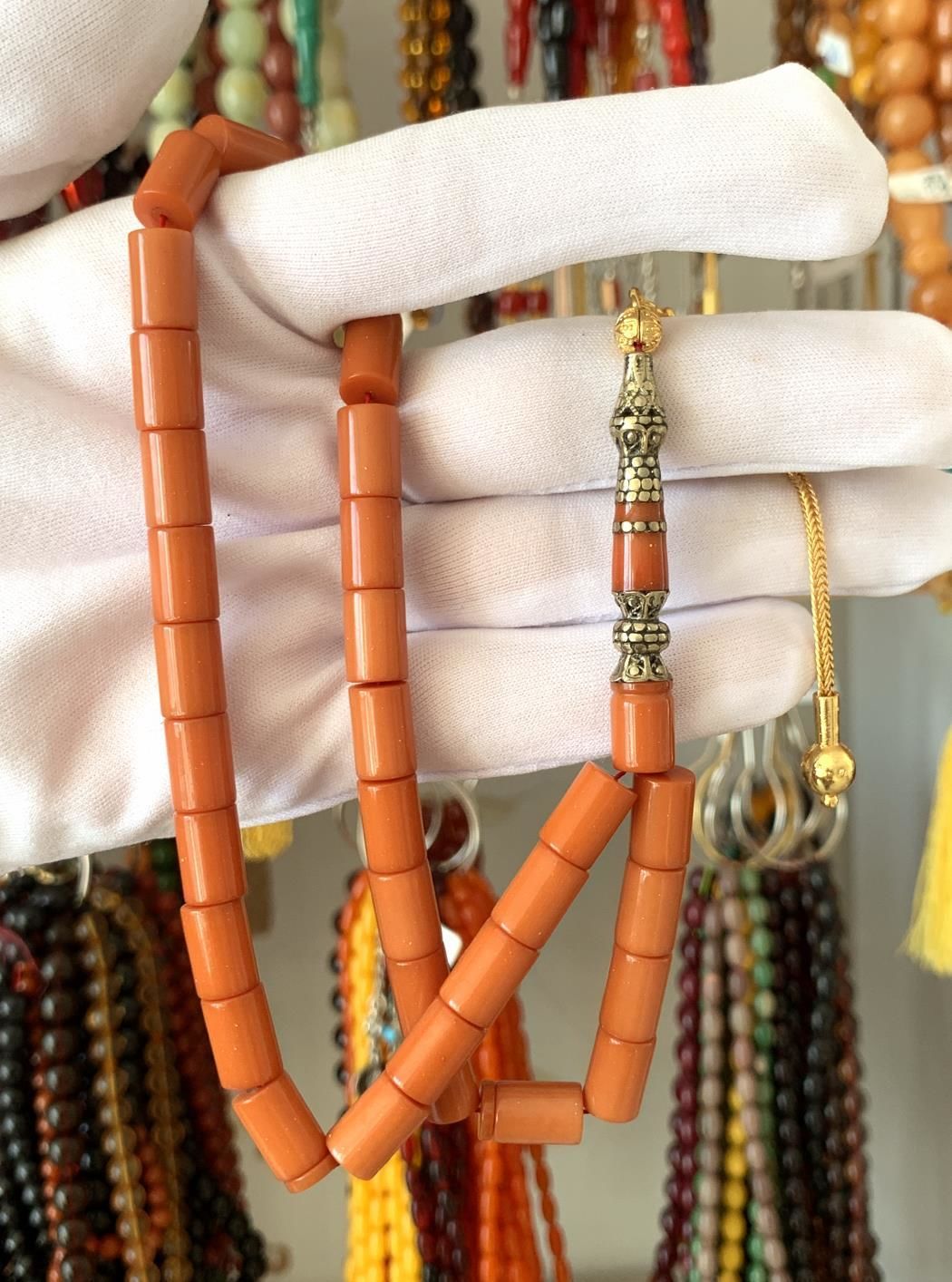 PİRİNÇ İŞLEME İMAMELİ SIKMA   KEHRİBAR TESBİH