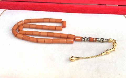 PİRİNÇ İŞLEME İMAMELİ SIKMA   KEHRİBAR TESBİH