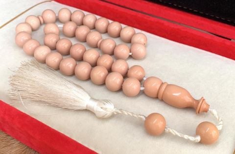 İRİ BOY KREM RENKLİ YENİ KATALİN TESBİH