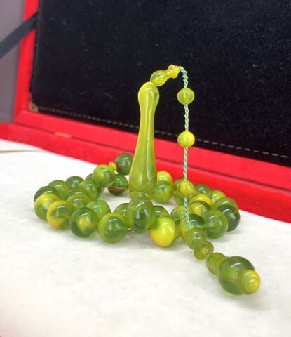 YEŞİL SIKMA KEHRİBAR TESBİH