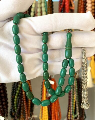 YEŞİL GÜMÜŞ İMAMELİ KAPSÜL MODEL ORİJİNAL KATALİN TESBİH