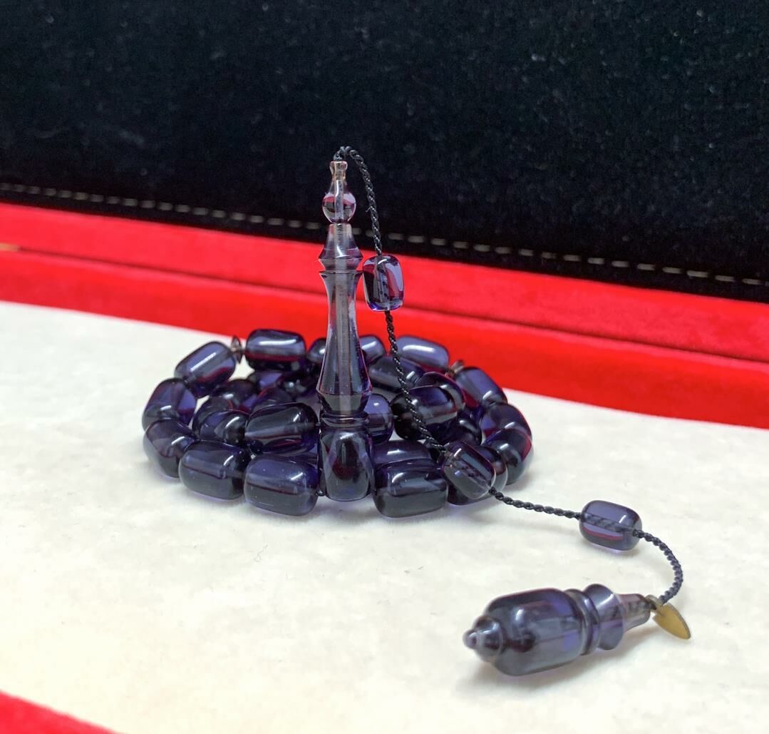 SİYAH - MOR BELÇİKA KATALİN  KAPSÜL MODEL TESBİH