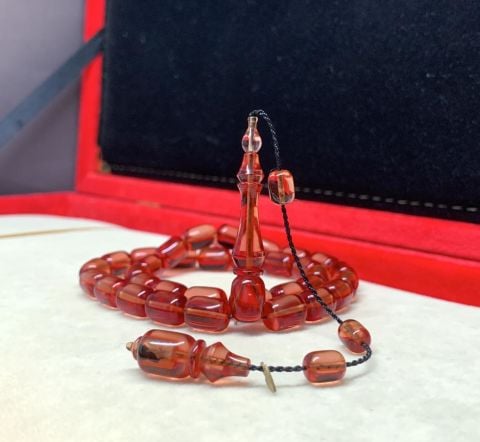 KIRMIZI BELÇİKA KATALİN  KAPSÜL MODEL TESBİH