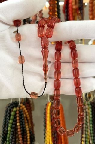 KIRMIZI BELÇİKA KATALİN  KAPSÜL MODEL TESBİH