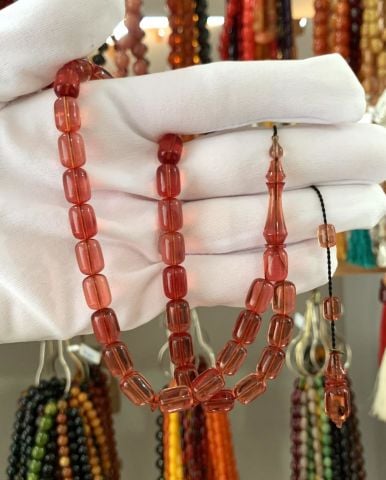 KIRMIZI BELÇİKA KATALİN  KAPSÜL MODEL TESBİH