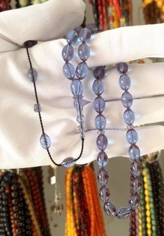 MAVİ BEYZİ MODEL ATEŞ KEHRİBAR TESBİH