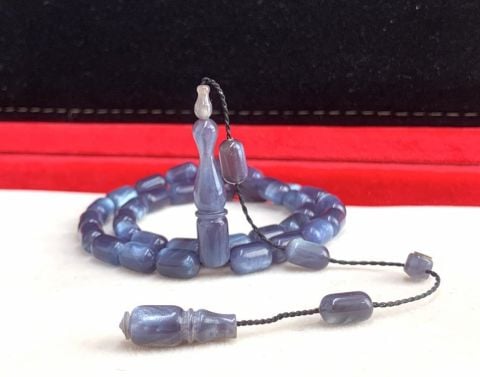 GRİ KAPSÜL MODEL SEDEFLİ SIKMA KEHRİBAR TESBİH