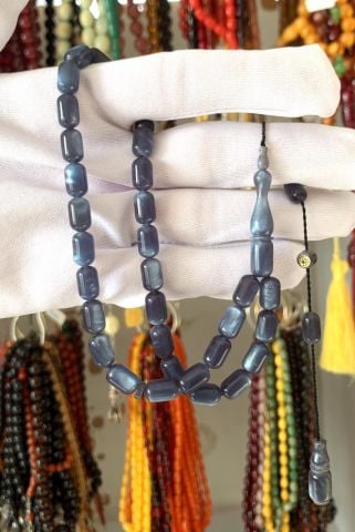 GRİ KAPSÜL MODEL SEDEFLİ SIKMA KEHRİBAR TESBİH