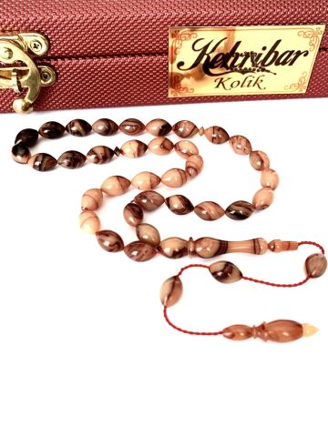 SIKMA KEHRİBAR TESBİH SİSTEMLİ KREM RENGİ ARPA MODEL