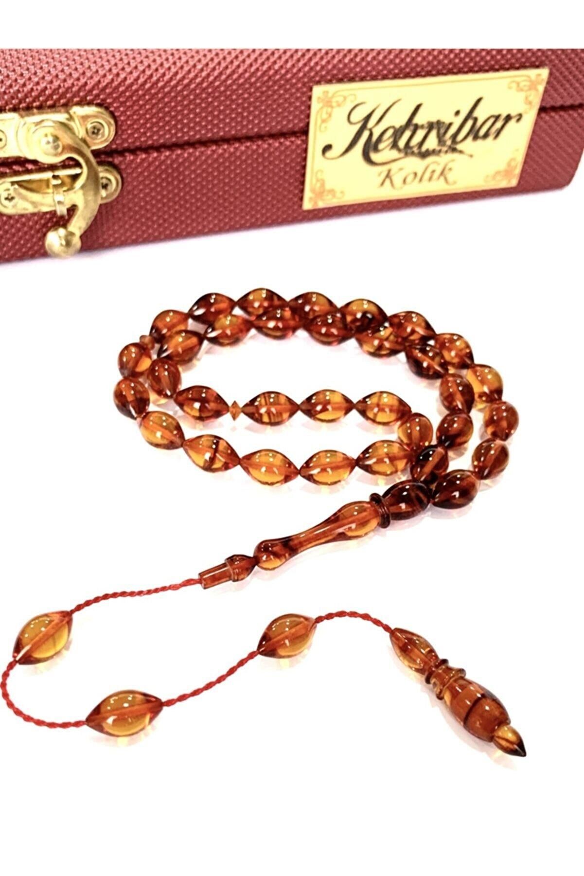 ATEŞ KEHRİBAR TESBİH SİSTEMLİ BAL RENGİ ARPA MODEL