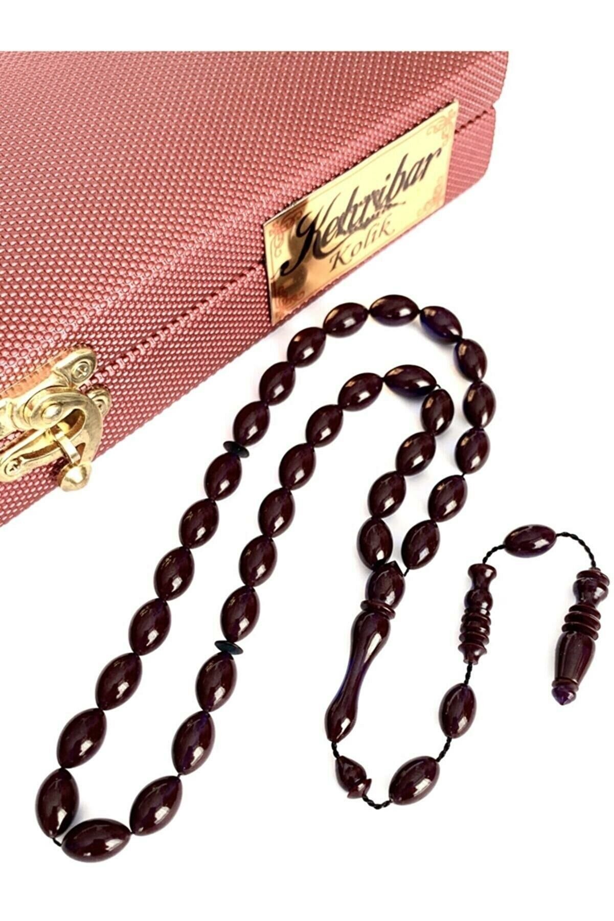 ATEŞ KEHRİBAR TESBİH SİSTEMLİ LACİVERT ARPA MODEL