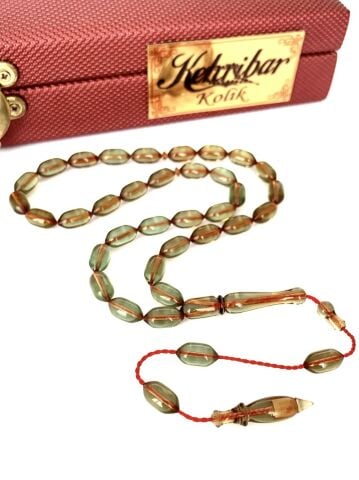 ATEŞ KEHRİBAR TESBİH SİSTEMLİ YEŞİL KAPSÜL MODEL