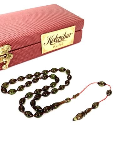 ATEŞ KEHRİBAR TESBİH SİSTEMLİ KOYU YEŞİL ARPA MODEL