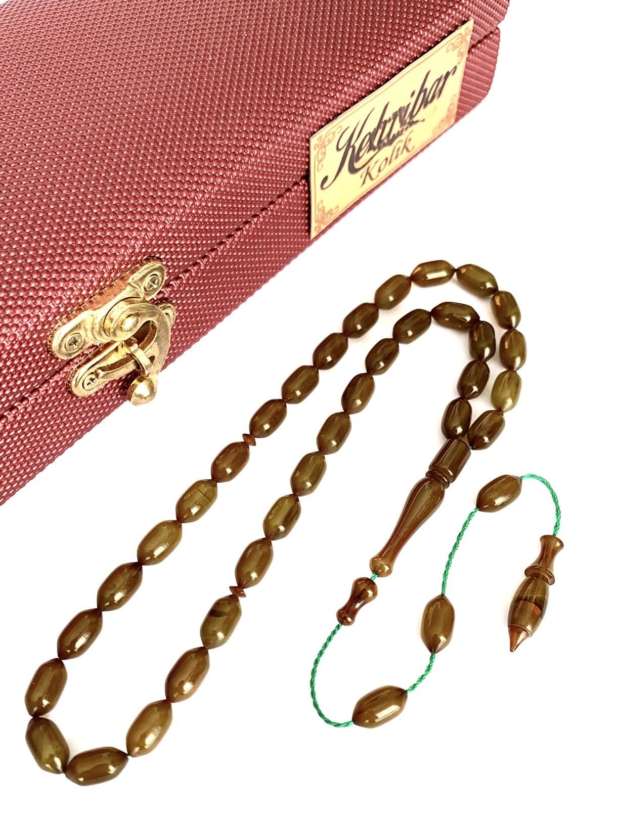 SIKMA KEHRİBAR TESBİH SİSTEMLİ YEŞİL UÇLU KAPSÜL MODEL