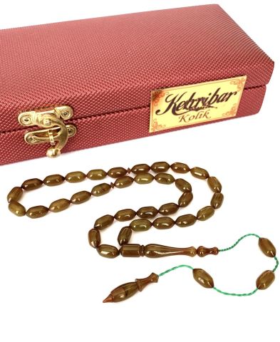 SIKMA KEHRİBAR TESBİH SİSTEMLİ YEŞİL UÇLU KAPSÜL MODEL