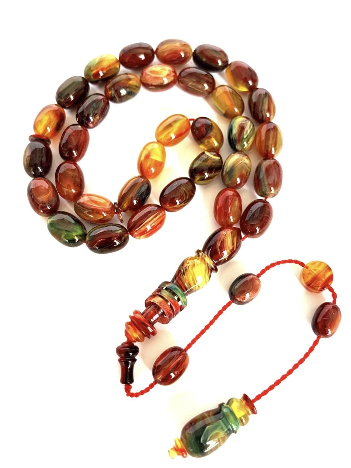 SIKMA KEHRİBAR TESBİH SİSTEMLİ ALACA RENKLERDE BEYZİ MODEL