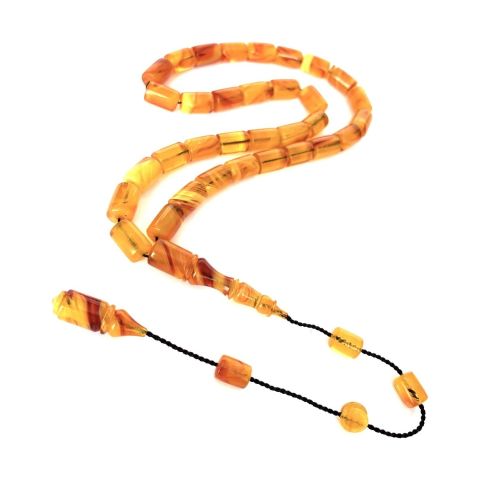 SIKMA KEHRİBAR TESBİH SİSTEMLİ HARELİ SARI KESME MODEL