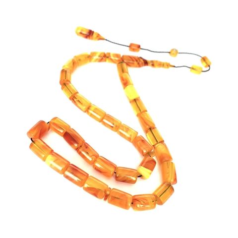 SIKMA KEHRİBAR TESBİH SİSTEMLİ HARELİ SARI KESME MODEL