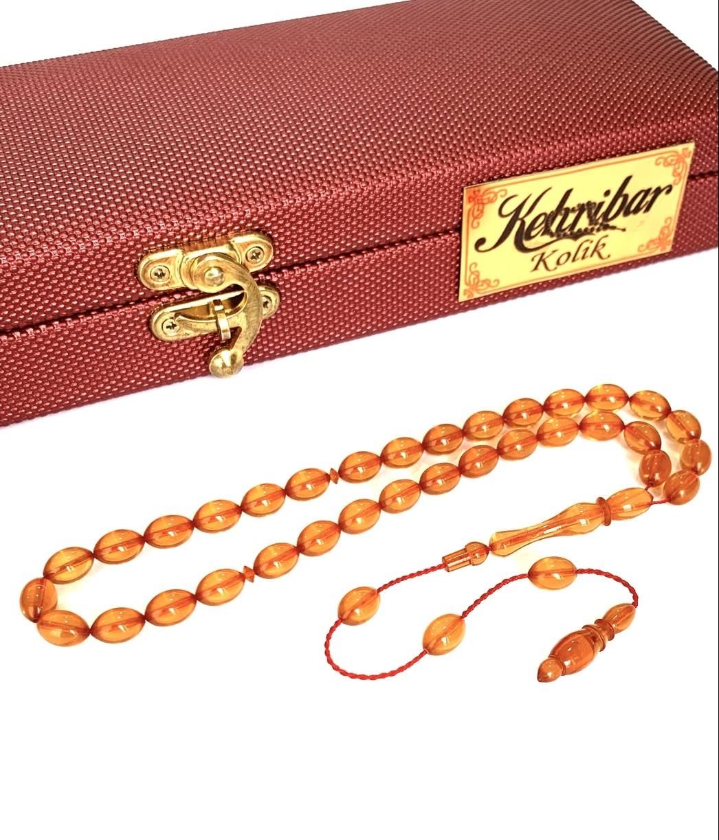 ATEŞ KEHRİBAR TESBİH SİSTEMLİ SARI BEYZİ MODEL