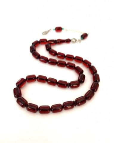 ATEŞ KEHRİBAR TESBİH FIRINLI VİŞNE KAPSÜL MODEL PÜSKÜLLÜ