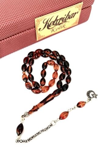 ATEŞ KEHRİBAR TESBİH ARPA MODEL ALACALI PÜSKÜLLÜ