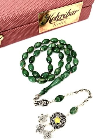 SIKMA KEHRİBAR TESBİH HARELİ YEŞİL ARPA MODEL