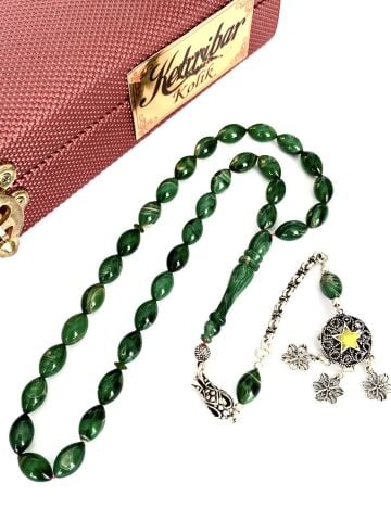 SIKMA KEHRİBAR TESBİH HARELİ YEŞİL ARPA MODEL