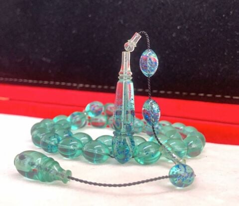 TURKUAZ SİMLİ ATEŞ KEHRİBAR TESBİH