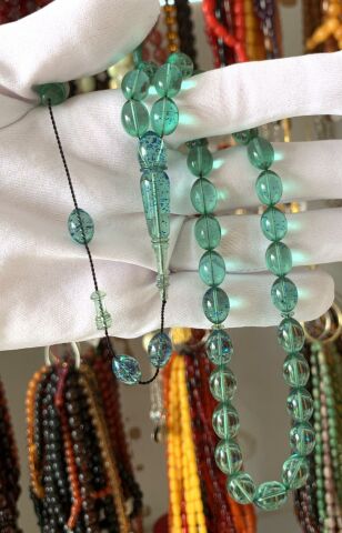 TURKUAZ SİMLİ ATEŞ KEHRİBAR TESBİH