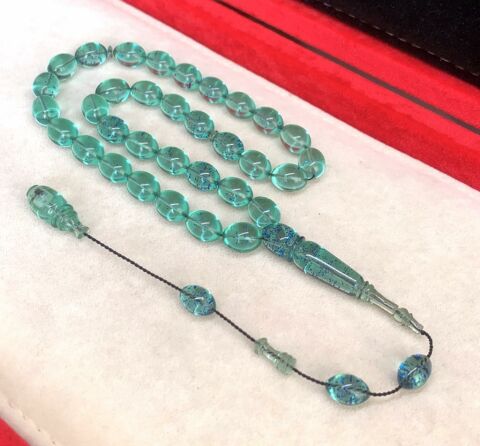 TURKUAZ SİMLİ ATEŞ KEHRİBAR TESBİH