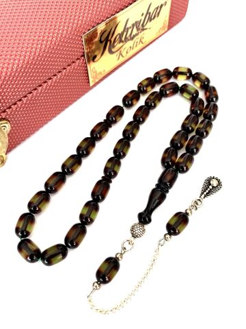 SÜRMELİ ATEŞ KEHRİBAR TESBİH YEŞİL KAPSÜL MODEL