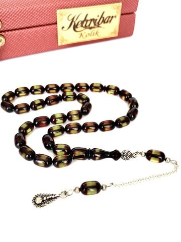 SÜRMELİ ATEŞ KEHRİBAR TESBİH YEŞİL KAPSÜL MODEL