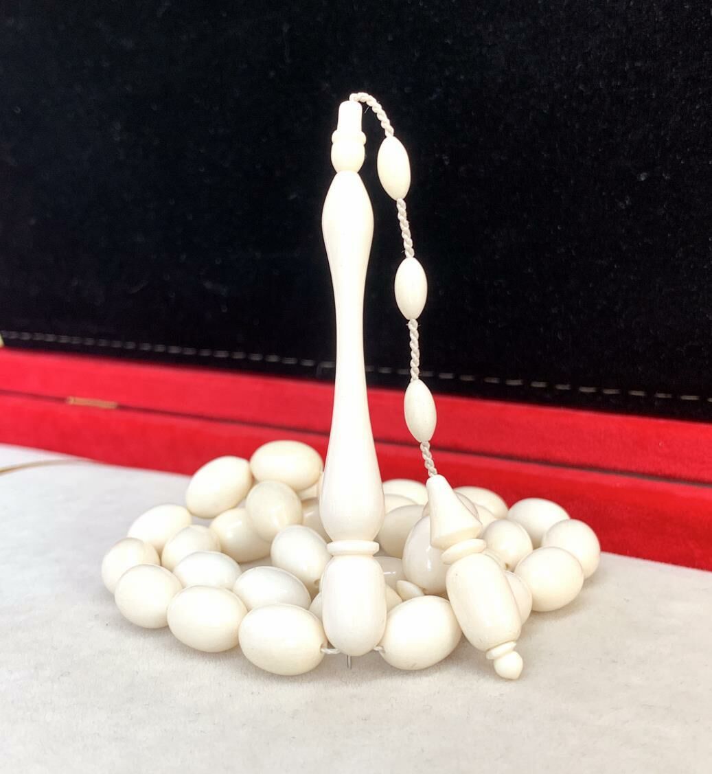 İRİ BOY BEYAZ  DEVE KEMİĞİ TESBİH