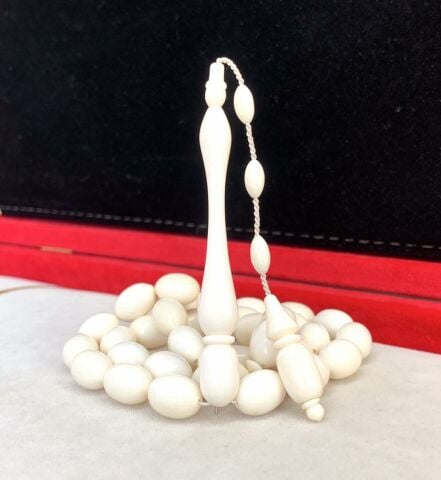 İRİ BOY BEYAZ  DEVE KEMİĞİ TESBİH